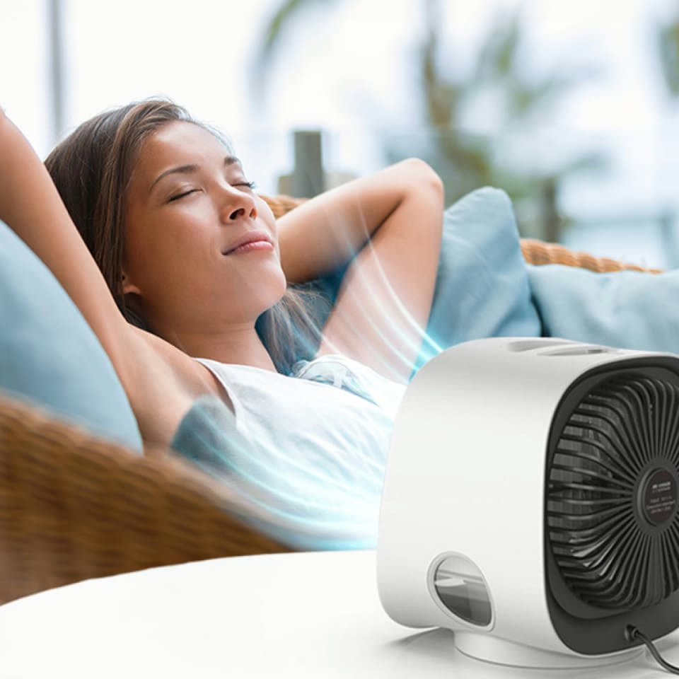 AiraBreeze portable air cooler delivering an instant cool breeze